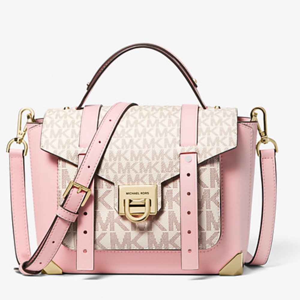 Michael kors Manhattan Medium Leather and Logo
Satchel 🤍🩷